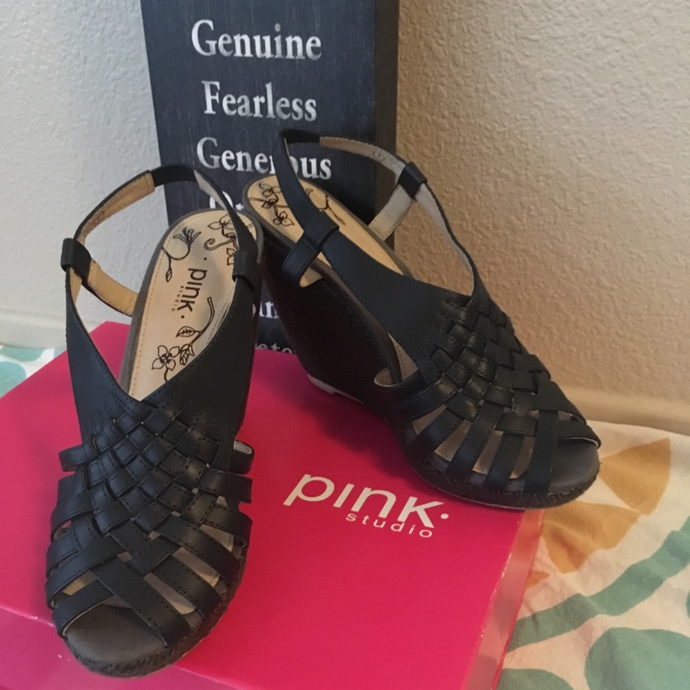 Wedges Navy blue